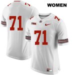 Women's NCAA Ohio State Buckeyes Josh Myers #71 College Stitched No Name Authentic Nike White Football Jersey AJ20I52LU